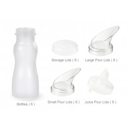 GET SDB-16 16 oz. Frosted Polycarbonate Salad Dressing / Juice Bottle and  Lid Set