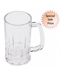 GET 00084-1-SAN-CL SAN Plastic Beer Mug 12 oz. - Clear - 24/Case