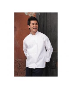 Uncommon Threads 0400-2507 Unisex Long Sleeve Double-Breasted Chef Coat - White / 3X-Large