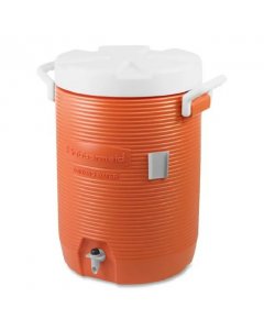 Rubbermaid 1840999 Insulated Plastic Portable Beverage Dispenser / Water Cooler with Recessed Faucet 5 gal. - Orange