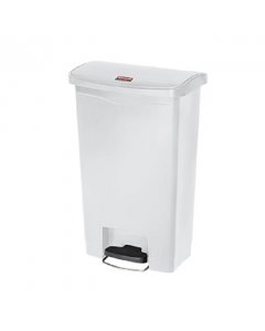 Rubbermaid 1883557 Slim Jim Resin Rectangular Front Step-On Trash Can 13 Gal. - White