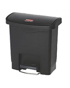 Rubbermaid 1883608 Slim Jim Resin Rectangular Front Step-On Trash Can 4 Gal. - Black