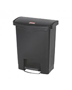 Rubbermaid 1883609 Slim Jim Resin Rectangular Front Step-On Trash Can 8 Gal. - Black