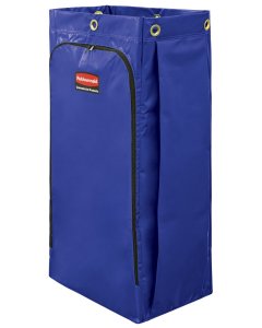 Rubbermaid 1966883 Janitorial Cart Vinyl Replacement Bag with Zipper 34 Gal. - Blue