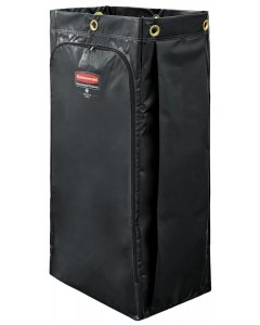 Rubbermaid 1966886 Janitorial Cart Vinyl Replacement Bag with Zipper 34 Gal. - Black