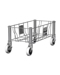 Rubbermaid 1968468 Slim Jim Single Stainless Steel Wire Trash Can Dolly - Holds (1) Slim Jim Container