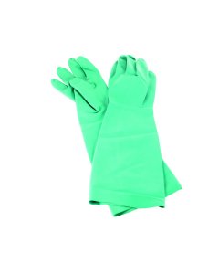 San Jamar 19NU-L Elbow Length Green Nitrile Flock-Lined Pot and Sink Dishwashing Gloves 19" - Large - 1/Pair