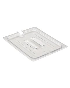 Cambro 20CWCHN135 Camwear Polycarbonate Food Pan Lid with Handle & Spoon Notch - 1/2 Size - Clear