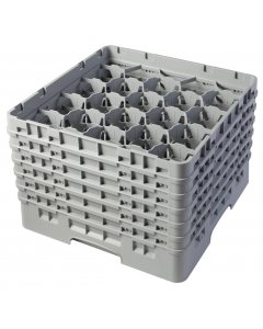 Cambro Glass Rack 20 Comp, 6 Extenders Soft Gray