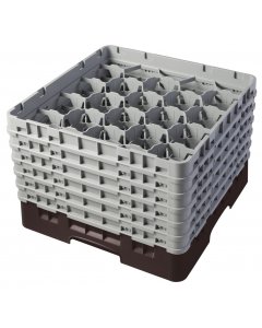  Cambro Glass Rack 20 Comp, 6 Extenders Gray/Brown