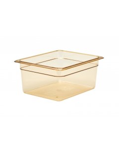 Cambro 26HP150 H-Pan High Heat Plastic Food Pan 6" Deep - 1/2 Size - Amber