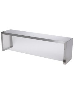 Vollrath 38053 ServeWell Stainless Steel Single-Deck Overshelf with Acrylic Panel Cafeteria Breath Guard 46"W x 10"D x 13"H - for Vollrath 3 Well / Pan Hot or Cold Food Tables