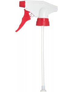 Carlisle 381700 Adjustable Nozzle Trigger Sprayer - White / Red - for use with 381613 Oil Bottle - 12/Case