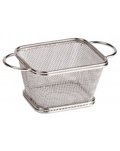 GET 4-81865 Specialty Servingware Stainless Steel Single Serving Fry Basket w/ Round Handles 4" x 3-1/4" x 2-1/4"H