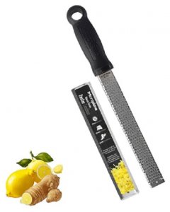 Microplane 40020 Hand Held Zester / Grater with 8" x 1" Stainless Steel Grating Area and Black Plastic Handle 12"L
