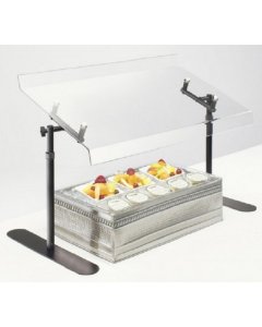 Cal-Mil 751-4 Portable Adjustable Angle Acrylic Sneezeguard with Black Metal Frame 48"