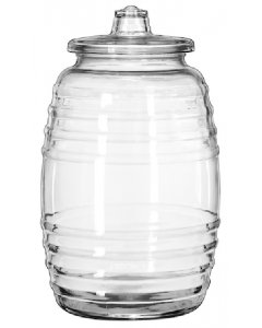Libbey 9520003 Glass Barrel with Lid 15"H - 10 Liter - Clear - 2/Case