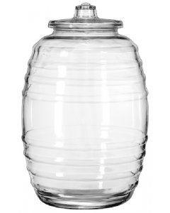Libbey 9520004 Glass Barrel with Lid 18-1/2"H - 20 Liter - Clear