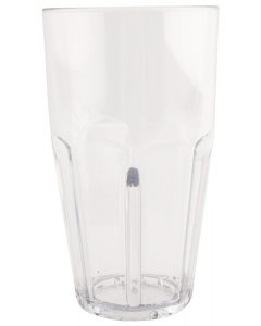 GET 9932-1-CL Bahama SAN Plastic Stackable Paneled Cooler Tumbler 32 oz. - Clear - 24/Case