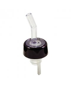 Anytime Bar Supplies AWF0026 Plastic Free Flow Whiskey Pourer with Black Collar - Clear - 12/Pack