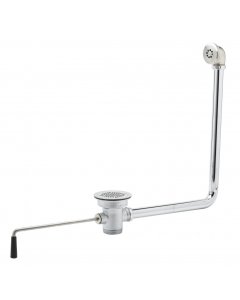T&S Brass B-3952-01 Twist Waste Valve with Drain Adaptor & Flat Strainer Overflow