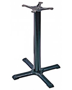 G&A Commercial Seating B2222 B Series Cast Iron Dining Height 4-Prong Spider Table Base with 22" x 22" Spread and 3" dia. Column - Black