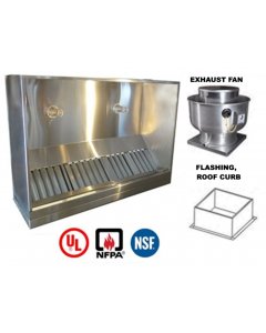 JRSVH7-FF 7ft Jean's Canopy Vent Hood with Exhaust Fan and Flashing