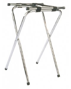 Crestware CTS Tubular Folding Tray Stand with Nylon Straps 32"H - Chrome