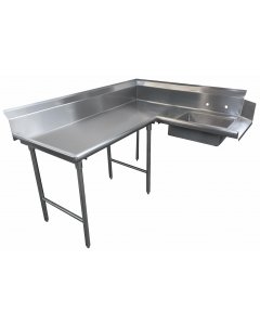 Advance Tabco DTS-K30-48L Spec-Line Stainless Steel Korner L-Shape Soil Dishtable with Pre-Rinse Sink 47" - Left-to-Right