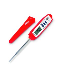 CDN DTT450-R Waterproof Thin Tip Digital Probe / Pocket Thermometer with 2-3/4" Stem - Red - -40 to 450 Degrees F
