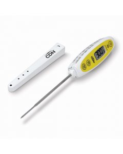 CDN DTTW572 Waterproof Thin Tip Digital Probe / Pocket Thermometer with 3-1/2" Stem - Yellow - -40 to 572 Degrees F