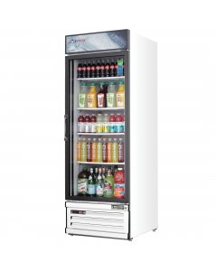Everest Refrigeration EMGR10 Merchandiser Refrigerator White with One Glass Swing Door 24" - 115V