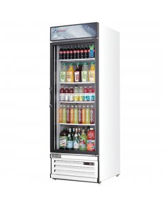 Everest Refrigeration EMGR20 Merchandiser Refrigerator White with One Glass Swing Door Refrigerator 27" - 115V