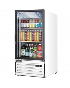 Everest Refrigeration EMGR8 Merchandiser Refrigerator White with One Glass Swing Half Door 24" - 115V