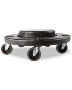 Rubbermaid FG264043BLA BRUTE Round Plastic Quiet Utility / Trash Can Dolly 18-1/4"Dia - Black - for FG262000, FG263200, FG264300, FG265500 Containers 20-55 Gallon