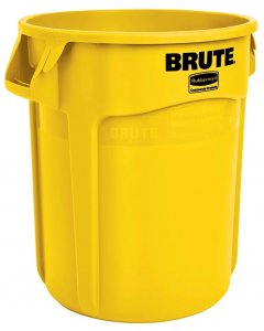 Rubbermaid FG264360YEL Vented BRUTE Round Container 44 Gal. - Yellow