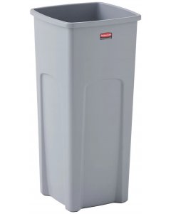 Rubbermaid FG356988GRAY Untouchable Square Container / Trash Can 23 Gal. - Gray
