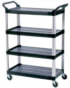 Rubbermaid FG409600BLA Xtra 4 Shelf Utility Cart 40-5/8"L x 20"W x 51"H - Unassembled