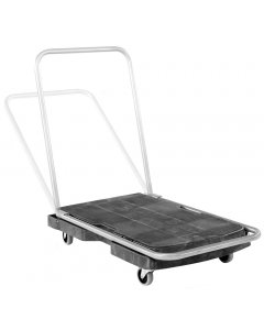 Rubbermaid FG440000BLA Triple Trolley Single 3-Position Straight Handle Utility Platform Truck 32-1/2" x 20-1/2" - Black - 250 lb. Capacity