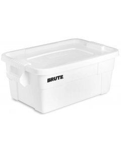 Rubbermaid FG9S3000WHT BRUTE Bus Box / Tote with Lid 16-1/2" x 27-7/8" x 10-7/10" - 14 Gal./Capacity - White