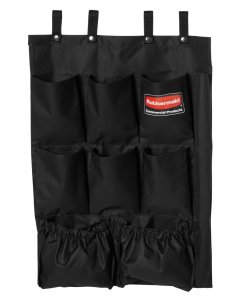 Rubbermaid FG9T9000BLA Executive 9-Pocket Fabric Hanging Organizer Cart Caddy 28"L x 19-3/4"W x 1-1/2"H - Black