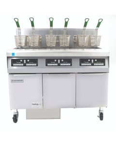 Frymaster FPPH355 H55-Series High-Efficiency Three Bank Natural Gas Floor Fryer with Built-In Filtration 47" - Holds (3) 50 lbs - 240,000 BTU