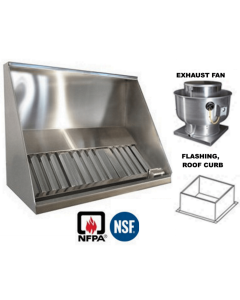JRSVHC8-FF 8ft Jean's Concession Vent Hood with Exhaust Fan and Flashing
