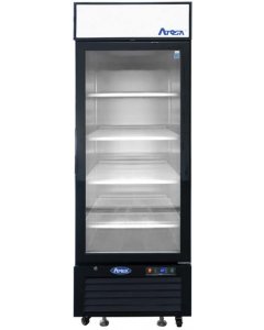 Atosa MCF8722GR Black 1-Section 1 Glass Swing Door Merchandiser Refrigerator 27" - 115v
