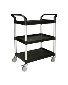 Thunder Group PLBC3316B 3 Shelf Utility Cart / Bus Cart 33-1/2" x 16-1/8" x 37"H - Black - 176 lb. Capacity - Unassembled