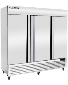 Culitek R3SS HD-Series 3-Section 3 Solid Swing Door Reach-In Refrigerator 81" - 68 cu. ft. - 115v