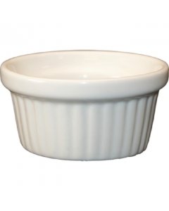 International Tableware RAMF-2-AW American White Round China Fluted Ramekin 2 oz. - 36/Case