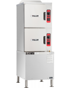 Vulcan C24GA6-NG 2-Compartment Natural Gas Convection Steamer with Basic Controls on Cabinet Base - 6 Pan/cap - 125,000 BTU