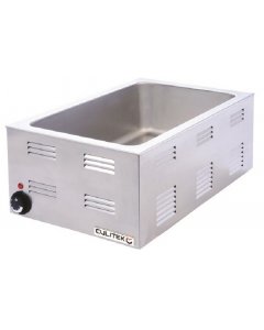 Culitek TEKFSW Stainless Steel Countertop Food Warmer 14-1/2"W x 22-1/2"D x 9-1/4"H - Holds 1 Full Size Pan - 120V