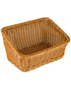 GET WB-1510-HY Designer Polyweave Plastic Bread & Bun Cascading Basket 9-1/4" x 13" x 4" & 7"H - Honey Brown - 6/Case